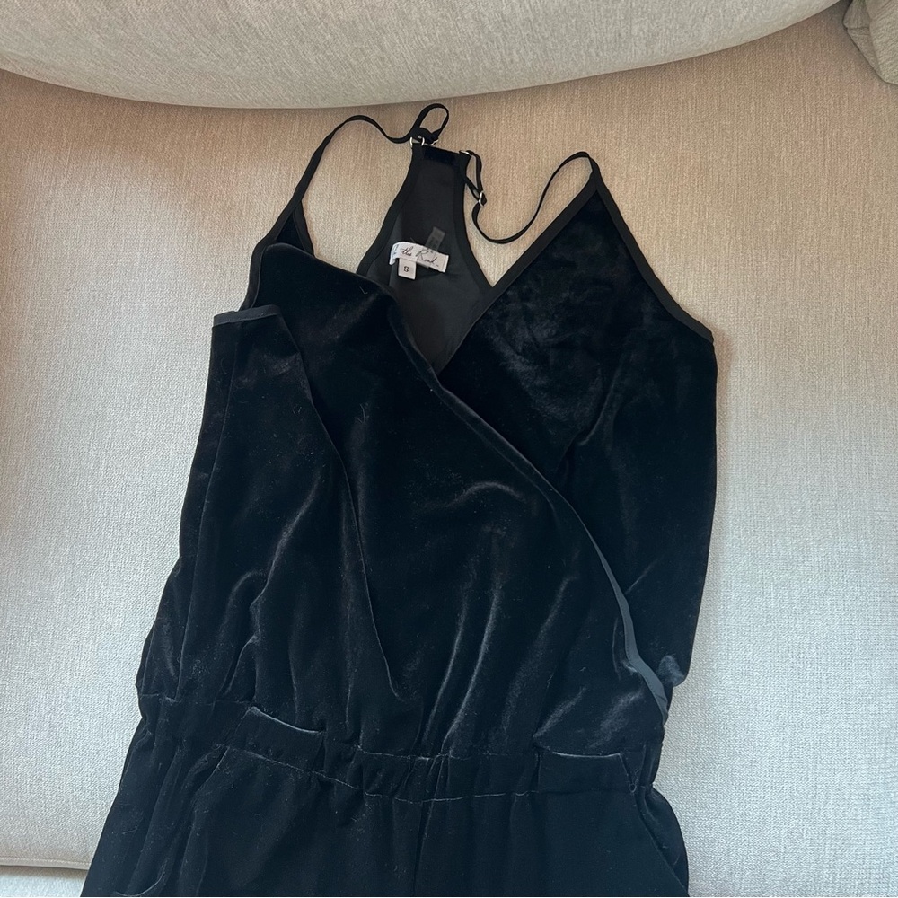 On the Road Black Velvet Jumpsuit - Picture 7 of 7